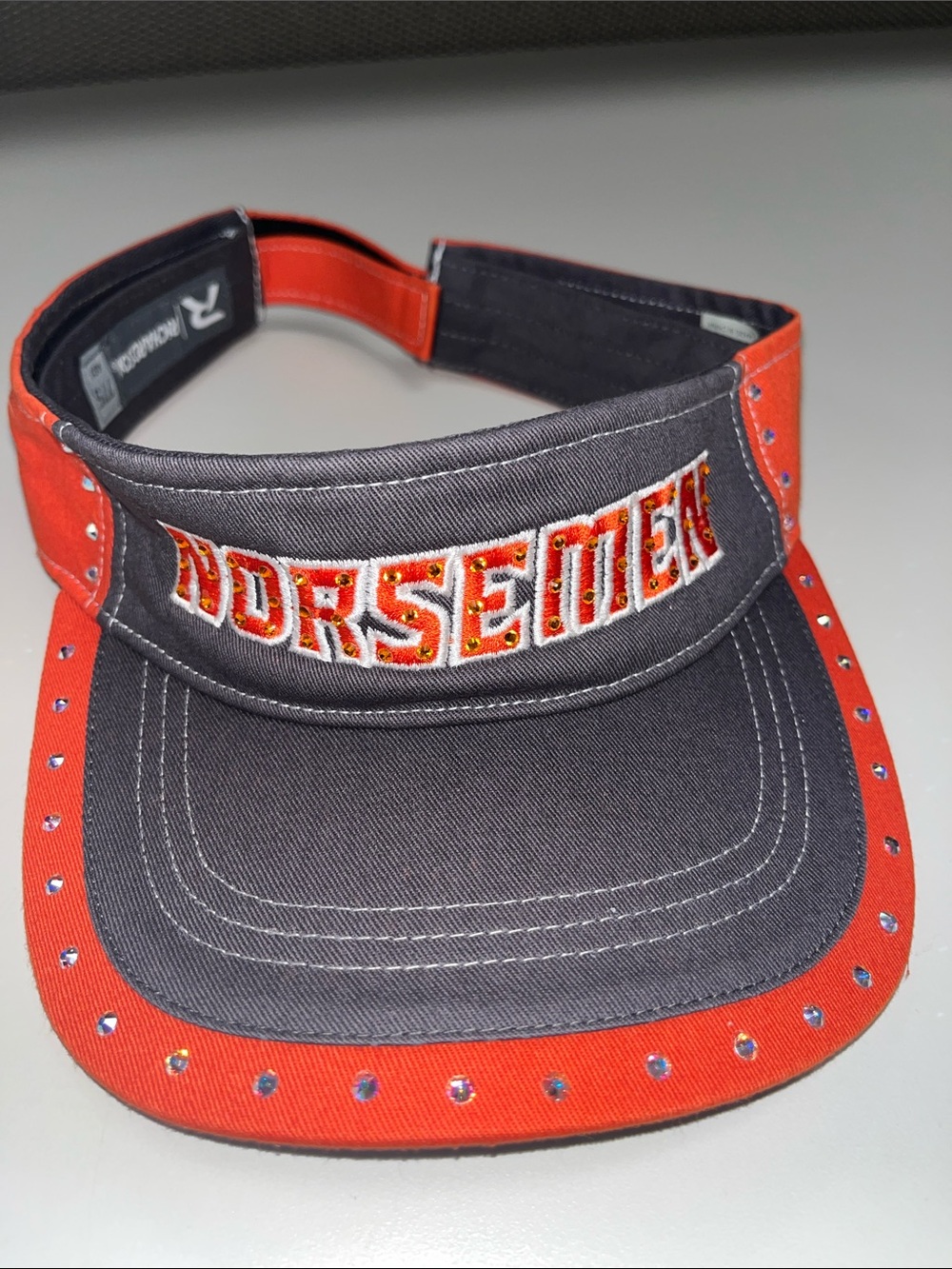 Richardson 775 Gray and Orange 'Norsemen' Embroidered Visor with Crystal Accents